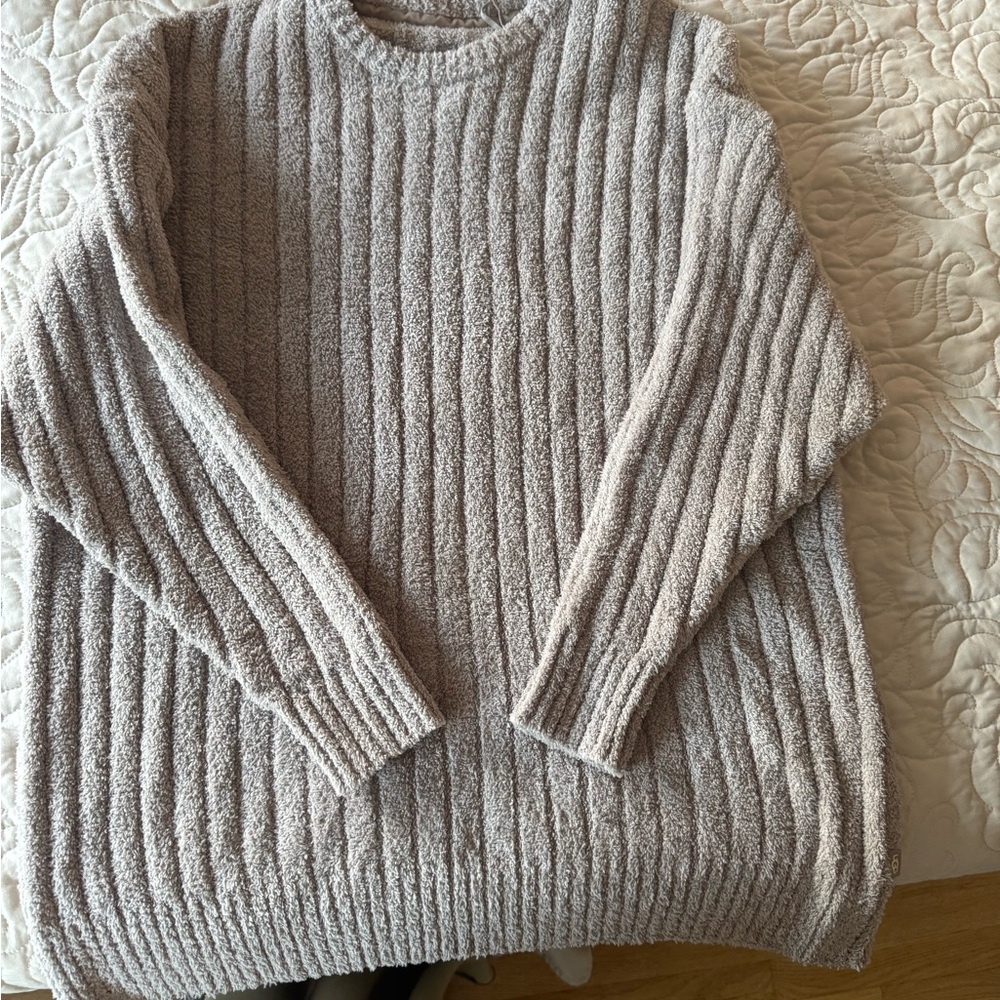 UGG Textured Light Tan Crewneck Sweater